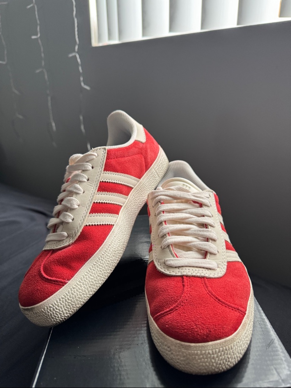 adidas Red and Cream Women's Sneakers